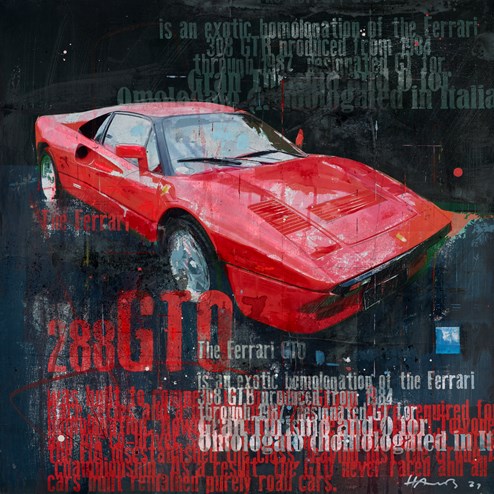 Ferrari 288 GTO by Markus Haub - Original Painting on Box Canvas
